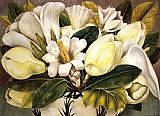 Frida Paintings - Magnolias by Frida Kahlo